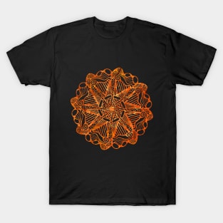 Harp Mandala Wavy Eights Orange T-Shirt